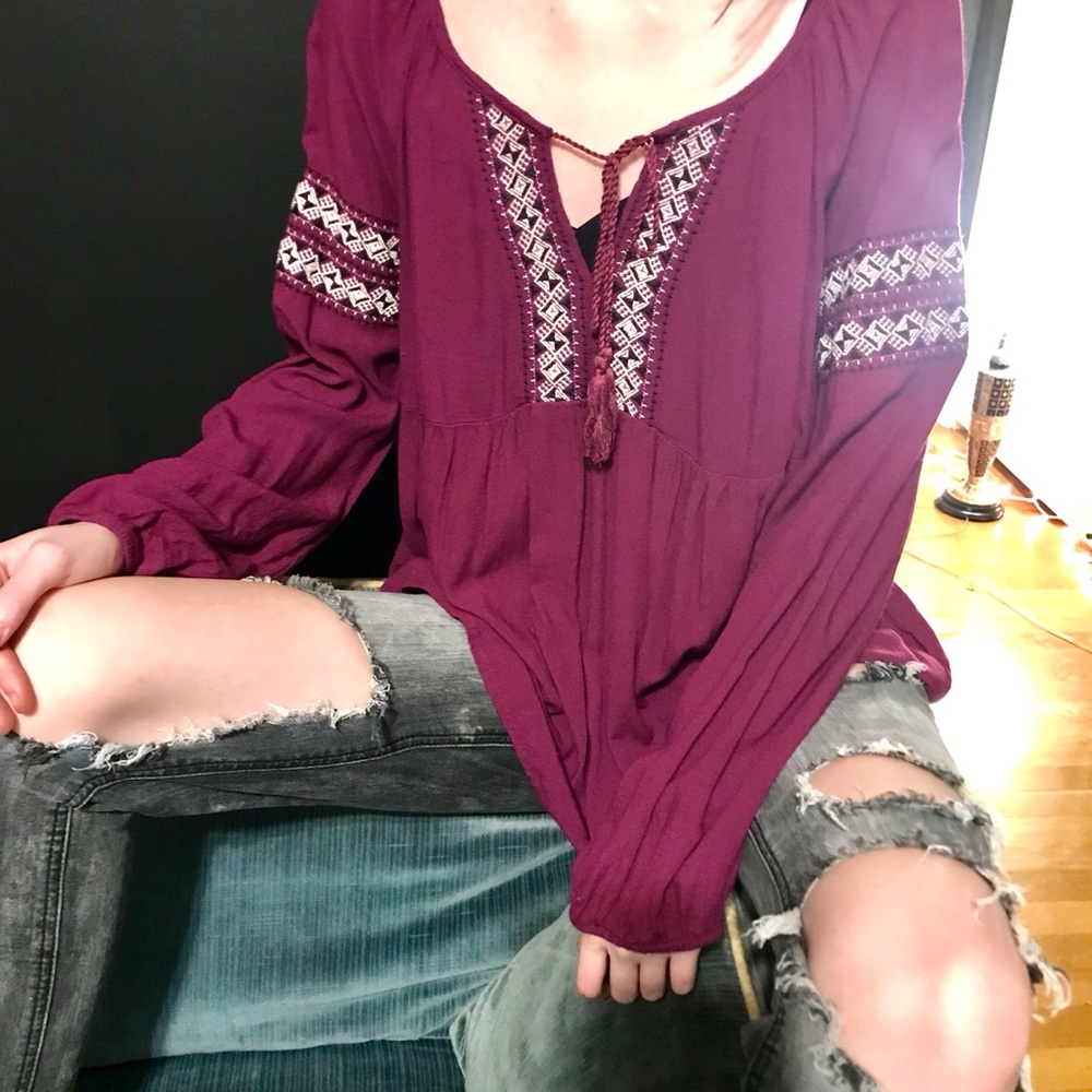 Old Navy purple bohemian blouse